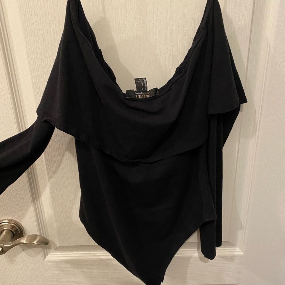 Worn once Forever 21 long sleeve ruffle bodysuit - Picture 3 of 4